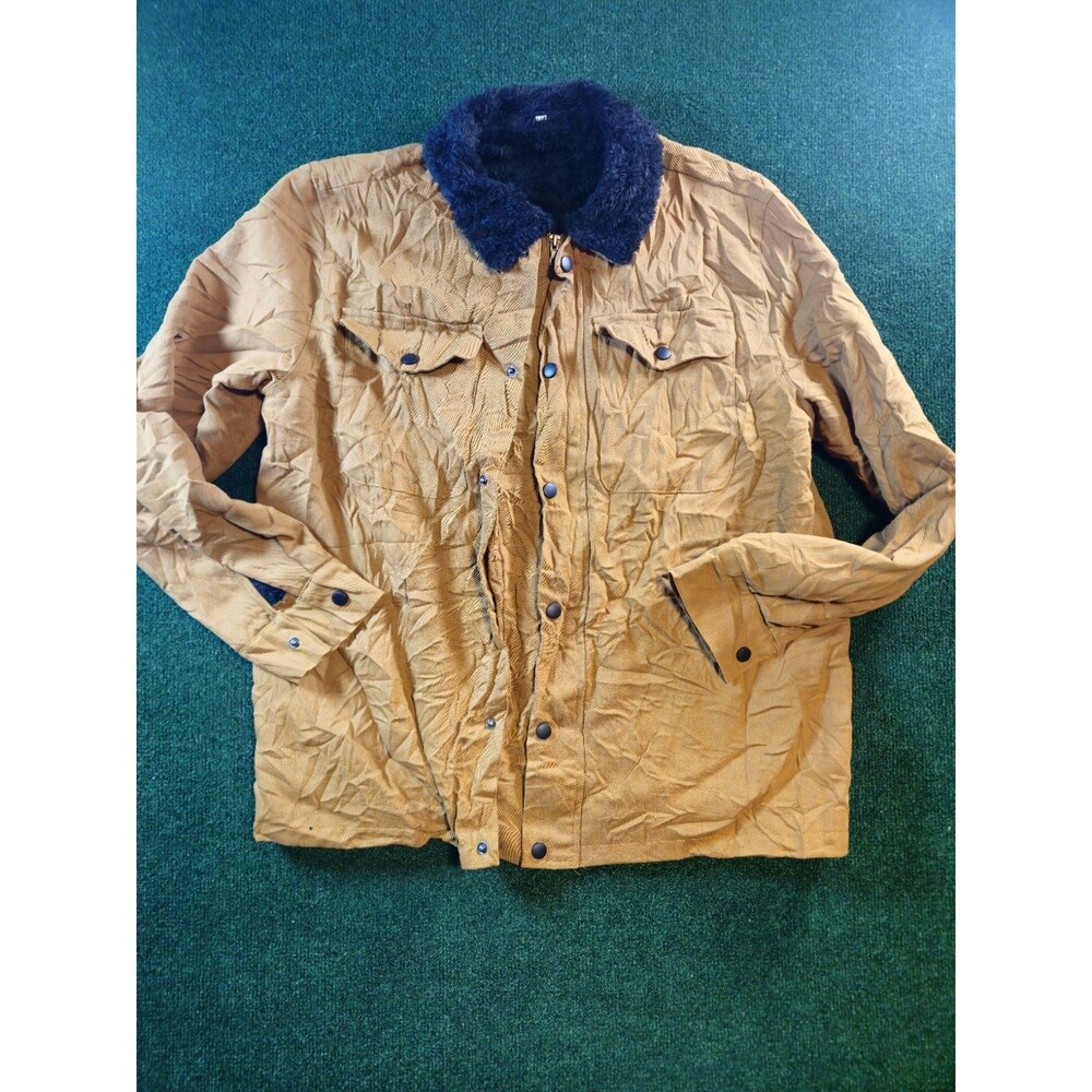 Awesome Tan Size Large Heavy Fur Jacket